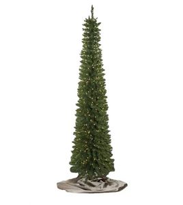 Arbre de Noël mince et lumineux en PVC vert, vente en gros d'usine, pour décoration de fenêtre et de maison, à poser au sol - Product Image 1