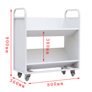 Carrito de Libros Moderno para Biblioteca Escolar, en Forma de V, de Acero con Ruedas - Product Image 3