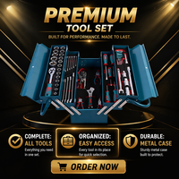 Jeu de douilles à main PHIXWELL 56 pièces, matériau CRV, coffret en métal robuste, outils automobiles pour la réparation de voitures