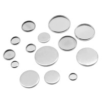 Réglages de cabochon rond en acier inoxydable Plateau vierge Base de lunette Fit Cabochon Cameo pour la fabrication de résultats