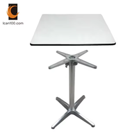 Ensemble de table à manger pliable Table de patio pliante moderne en aluminium HPL blanc Table à manger d'extérieur pour café