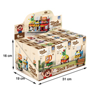 9 Styles de Blocs de Construction Miniatures de Vues Urbaines, Modèles de Magasins de Ville (Café, Burger, Animalerie), Jouet Éducatif DIY pour Enfants