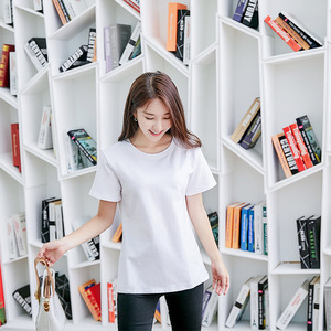 เสื้อยืดคอกลมผู้หญิงผ้าฝ้าย 95% ผสมสแปนเด็กซ์ 5% สำหรับงานพิมพ์ - Product Image 2