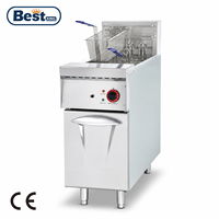 Série de friteuses électriques professionnelles sur pied en acier inoxydable à panier simple ou double pour cuisine