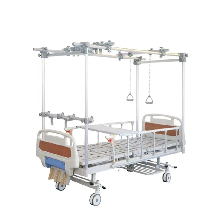 سرير المرضى اليدوي ذو 3 وظائف, مزود بإطار تقويم العظام ، مزود بثلاثة وظائف ، مناسب للمعاقين ، مزود بمعدات المستشفيات ، مزود بثلاثة وظائف