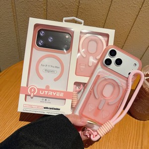 เคสโทรศัพท์แบบใสพร้อมสายคล้องมือ ดีไซน์ 3 in 1 ช่องใส่บัตร ช่องใส่ของ และกระเป๋าแม่เหล็ก สำหรับ iPhone 11 12 13 14 15 16 17 pro - Product Image 3