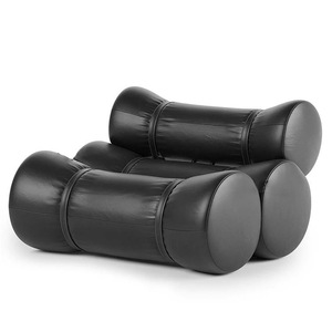 Sofá Modular de Diseño Arqueado con Acabado en Cuero Negro, Muebles para Sala de Estar - Product Image 6