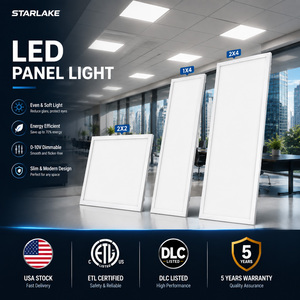 50W LED Panel <b>Light</b> US Stock 2x2 2x4 Flush Mount <b>Ceiling</b> Fixture 5CCT 5Power Adjustable DLC UL <b>Office</b> Commercial Lighting AC120 - Product Image 1