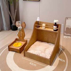 Solid Wood Modern Danish <b>Bed</b> for Small Cats Maltese Mushroom Pet Park <b>Dog</b> Kennel Durable Collapsible Waterproof Rectangle Shape - Product Image 6