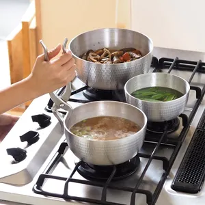 Japanese hammer printed composite bottom earless pan handleless aluminum pot stew pot