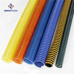 Manguera de succión de bomba de agua de PVC, espiral de plástico rígido Flexible, China