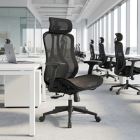 Chaise de bureau ergonomique avec accoudoirs 3D, coussin en mousse moulée, chaise de travail réglable en maille pour bureau à domicile, salon, base pivotante 5 étoiles