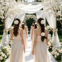 Accessoires capillaires en satin motif rose, multi-usages : pince à cheveux florale, broche, élastique à cheveux, barrettes à ressort pour mariages, fêtes et cadeaux.