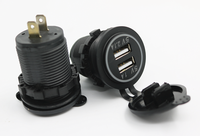 Prise double 12V 24V à charge rapide pour voiture, panneau de charge rapide 3.1A USB-A, lumière LED blanche, prise de charge rapide marine, prise étanche