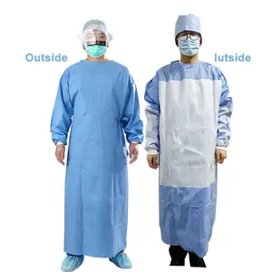 Disposable Non Woven medical sterile 40g Surgical Gown For Operation Room