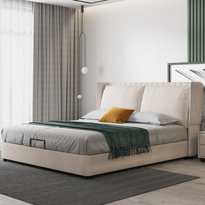 Foshan — cadre de <span class=keywords><strong>lit</strong></span> blanc, tissu double, taille super king, fabriqué en chine, bas, vente en gros - Product Image 3