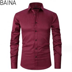 Chemise blanche décontractée 2026 à col montant et manches longues pour homme – Chemises habillées de bureau formelles pour hommes - Product Image 3
