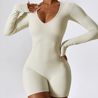 Combinaisons personnalisées tricotées de couleur unie Combinaisons à taille haute Combinaisons serrées Gym sportive Combinaison de yoga SXEY pour femmes