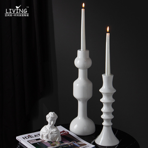 New design <span class=keywords><strong>bianco</strong></span> casa moderna decorativi in ceramica supporto di candela di nozze candeliere per la tavola di nozze centrotavola - Product Image 1