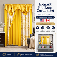 Ensemble de rideaux de luxe en velours avec cantonnière, attaches à pompons, doublure et passe-tringle, 55x84 pouces, vente en gros