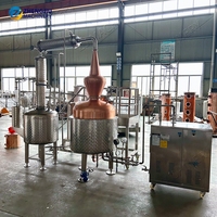 Équipement de distillation d'huiles essentielles et d'hydrolats ZJ 250L de haute qualité en cuivre rouge et acier inoxydable 304 avec échelle