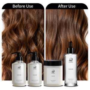 Set de <span class=keywords><strong>Tratamiento</strong></span> Capilar de Lujo con Caviar, Orgánico, de Marca Privada, Rutina de Reparación de 4 Pasos, Champú Hidratante y Refrescante con Biotina - Product Image 5