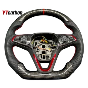 YTcarbon pour Astra J <span class=keywords><strong>OPC</strong></span> <span class=keywords><strong>GTC</strong></span> GS GSI accessoires intérieurs de voiture Style de course volant en Fiber de carbone - Product Image 2