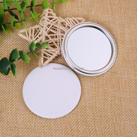 Cadeaux promotionnels personnalisés moins chers, impression couleur, miroir de maquillage portable en métal rond de 58 mm