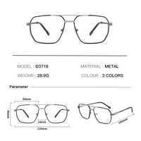 Lunettes optiques en métal durables de style classique personnalisables, monture à double pont, style aviateur, pour usage quotidien, OEM/ODM