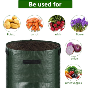 OEM Vente en gros Sacs personnalisés de culture en PE vert foncé noir <span class=keywords><strong>fraise</strong></span> 10 gallons de rhizomes pour plantes Sacs de culture pour la plantation de pommes de terre et de légumes - Product Image 4