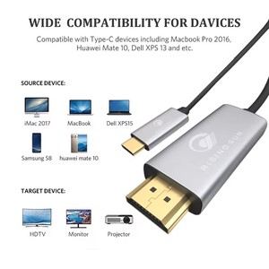 C tipi HDMI kablosu 10 ayak 4K * 2K @ 60Hz USB tip C bilgisayar izlemek için HDMI konnektör kablosu - Product Image 4