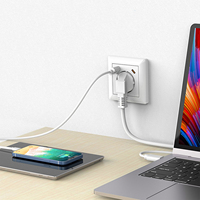Prise murale EU TUV pour PD45W avec 2 ports USB-C, placage cuivre-nickel, charge rapide, mise à la terre standard