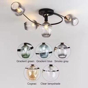 Lampes de plafond LED modernes avec abat-jour <span class=keywords><strong>en</strong></span> <span class=keywords><strong>verre</strong></span>, salon, salle à manger, éclairage domestique, lustre <span class=keywords><strong>en</strong></span> <span class=keywords><strong>verre</strong></span>, luminaire de plafond - Product Image 6