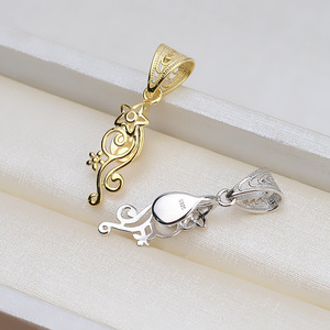 Collier en argent S925 fait main, pendentif baroque simple, perle irrégulière, 1393, pour femme, porte-perle vide, perles en vrac - Product Image 4