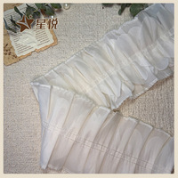Bordure à volants 3D froissée double couche, dentelle en mousseline double couche à pétales pour poignets OEM
