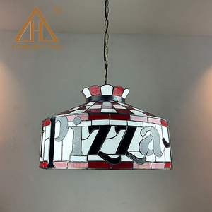 Lámpara Colgante Tiffany de Vidrio con Diseño de Pizza, Roja a Cuadros, Hecha a Mano, de Vidrio Coloreado, para Decoración de Pizzerías, Cafeterías y Restaurantes - Product Image 4