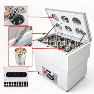 6 Pans Pozzetti Gelato Cabinet Stainless Steel Commercial Back <b>Bar</b> Refrigerator Direct Cooling Mechanical Thermostat - Product Image 2