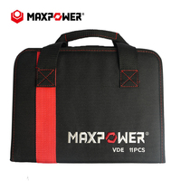 Ensemble d'outils d'électricien isolés Maxpower 11 pièces 1000V avec pince à bec long, couteau, clé, tournevis