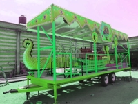 Manège Wacky Worm Roller Coaster pour enfants, mini-attraction animale intérieure/extérieure, remorque de parc d'attractions en fibre de verre et métal durable pour carnaval