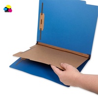 Carpeta de Archivo de Cartón de Alta Calidad Personalizada en Azul Oscuro para Clasificación Médica, Ecológica, con un Separador, Hecha de Papel