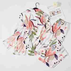 <span class=keywords><strong>Pigiama</strong></span> Primaverile 2026 da <span class=keywords><strong>Donna</strong></span>, Abbigliamento da Casa a Maniche Lunghe, Completo Cardigan in <span class=keywords><strong>Viscosa</strong></span>, Cotone e Seta - Product Image 3