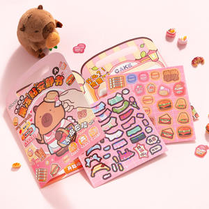 Simno lindo PVC Capybara Jelly pegatina hecha a mano dibujos animados libro silencioso papelería regalos educación juguete pegatina libro - Product Image 3