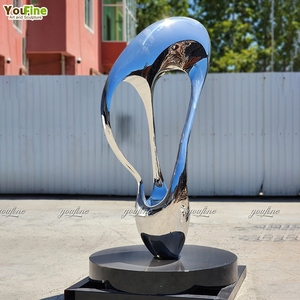 YOUFINE Scultura Moderna in Acciaio Inossidabile Lucidato a Specchio, Statua d'Arte Astratta per Decorazione da <span class=keywords><strong>Giardino</strong></span> - Product Image 5