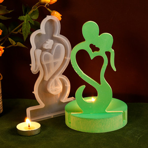 Stampo colla da te amanti di san valentino che baciano candeliere stampo in Silicone gesso decorazione aromaterapia resina angelo stile vita - Product Image 3