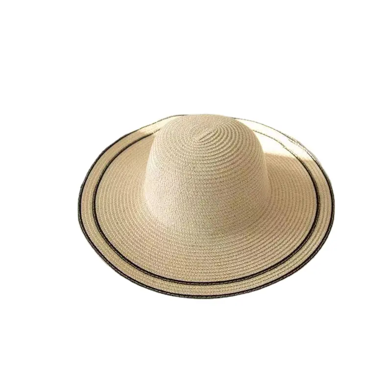 หมวกฟางปีกกว้างสำหรับผู้หญิงหมวกปีกกว้างสำหรับฤดูร้อนป้องกันแสงแดดหมวกปีกกว้างสำหรับเดินทางริมชายหาด