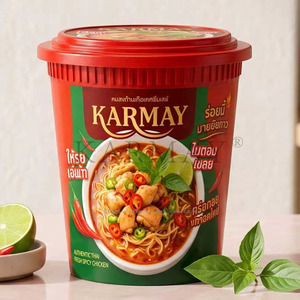 บะหมี่กึ่งสำเร็จรูปคาร์เมย์ รสต้มยำ แบบถ้วยพลาสติก พร้อมฝาปิด ถ้วยกลม PP ขนาด 525 มล. พร้อมส้อม ฉลาก IML พิมพ์ลาย - Product Image 4