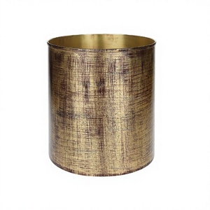 Brass Gold Color Waste Bin With Finest Quality Dust Bin Customized Size Round Shape Waste Trash Bin For Sale - Product Image 1