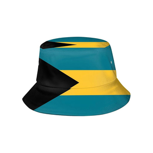 Nouveau chapeau bob en jean et coton personnalisé drapeau des Bahamas, unisexe, pliable, pour l'été, les voyages, la plage, la protection solaire, les fêtes en extérieur - Product Image 1
