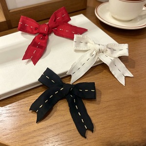 Korean style skirt with ribbon trim, youthful and silky satin finish, cute duckbill <b>clip</b> and <b>bow</b> hair accessory for girls. - Product Image 1