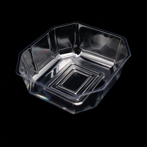 Barquette octogonale transparente jetable en PET pour la vente en gros, idéale pour les plats à emporter, les salades, les biscuits, les fruits, les sushis, pour les bureaux, les cafés, les pique-niques et les marchés. - Product Image 1